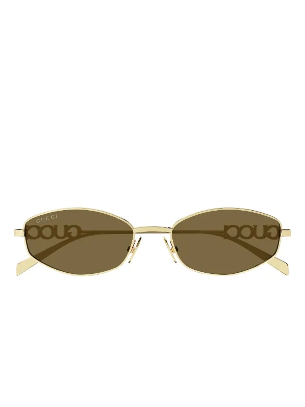 サングラス GUCCI Gold oval sunglasses GUCCI EYEWEAR Oval-frame gold-tone sunglasses | NET-A-PORTER