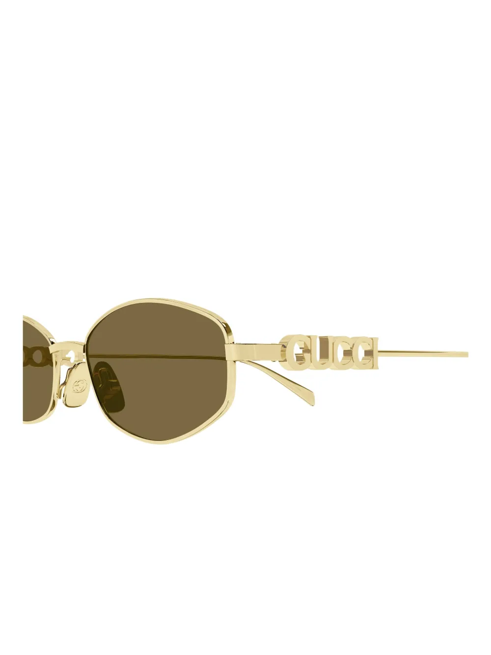 Gucci Eyewear Zonnebril met ovalen montuur Goud