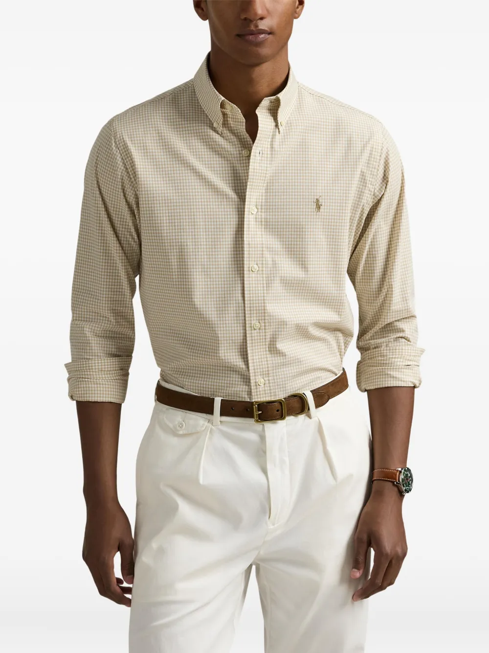 Polo Ralph Lauren Overhemd met gingham ruit Beige