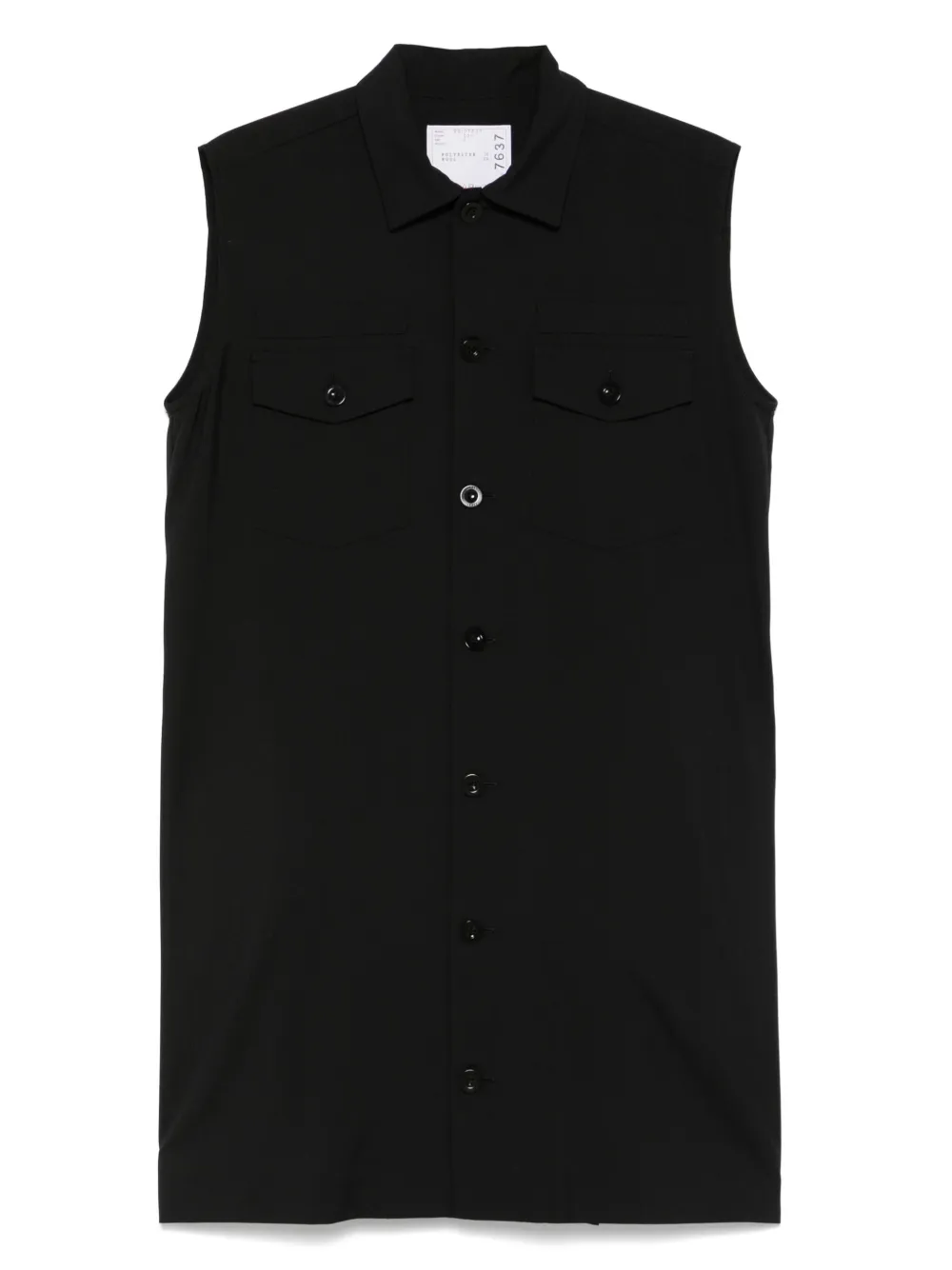 Sacai Mouwloze mini-jurk Zwart