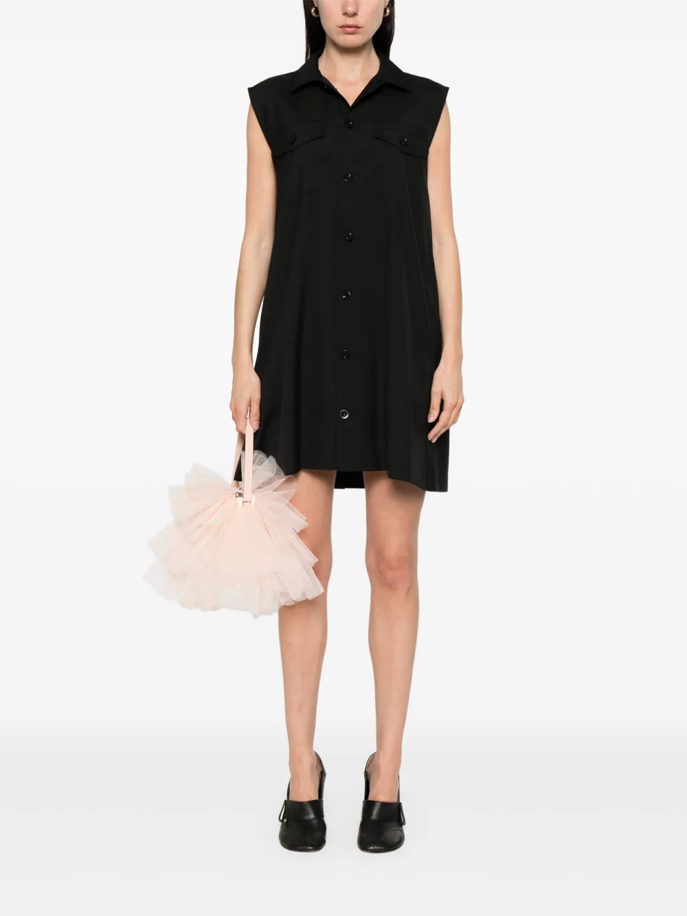 Sacai Mouwloze mini-jurk - Zwart