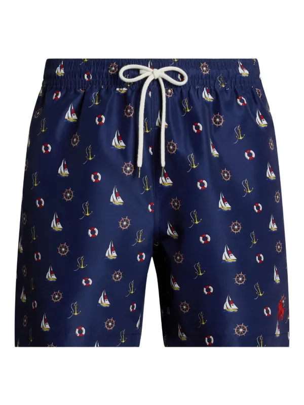 水着・ラッシュガード Polo by Ralph Lauren Swim Short Navy M Polo Ralph Lauren Mens Printed Swim Shorts Beach Trunks with