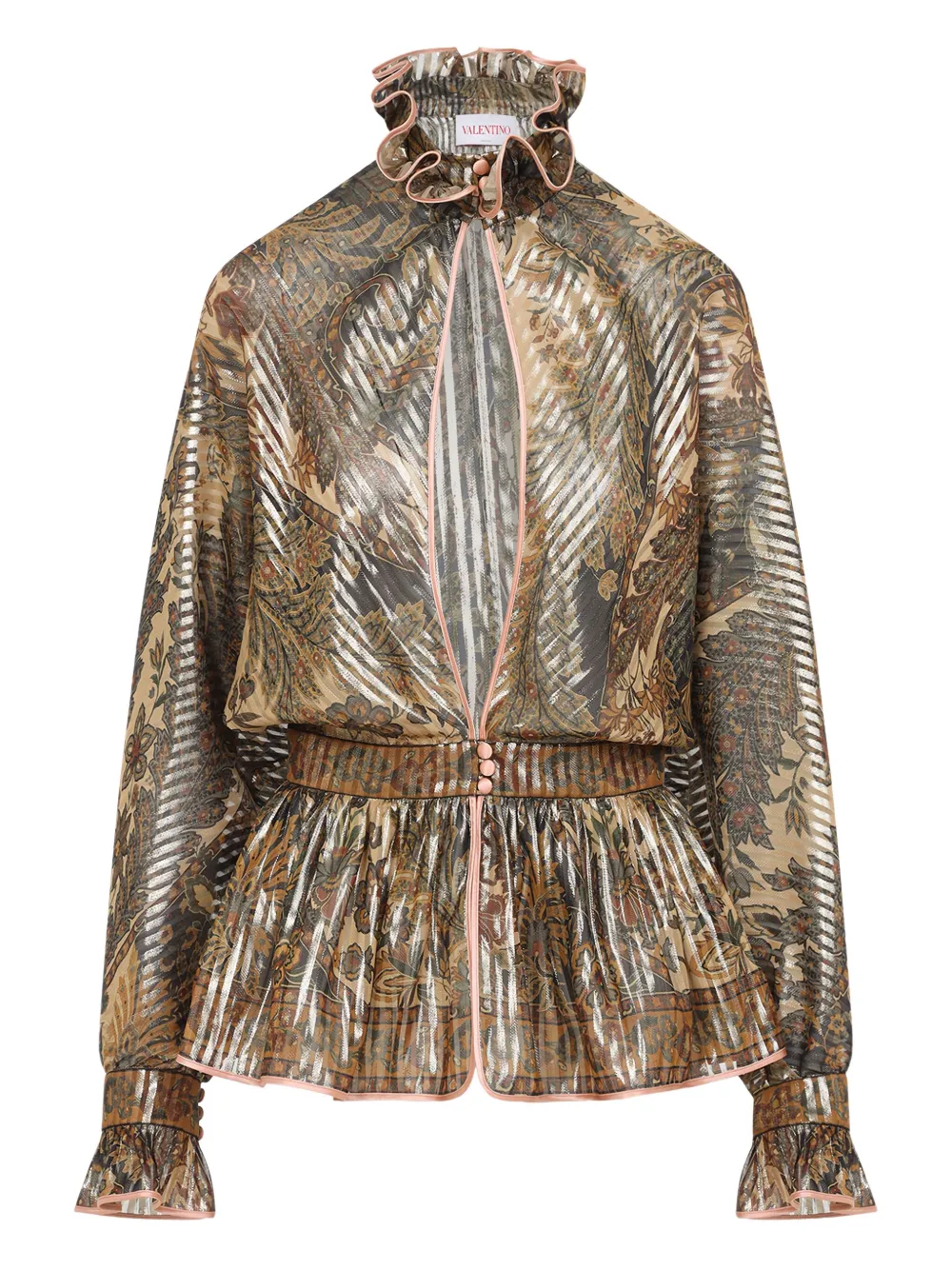 Valentino Garavani Blouse met Voyage Imaginaire-print Beige