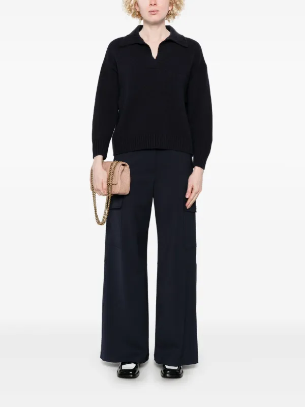 直営♪Weekend Max Mara ウール カーゴパンツ HIDALGO Wool-blend cargo trousers, navy | Weekend Max Mara