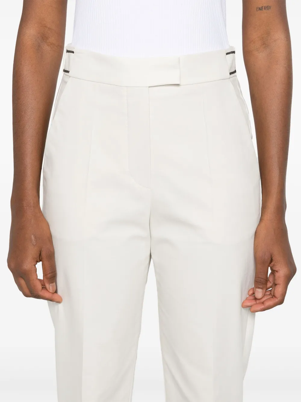 Brunello Cucinelli Pantalon met Monili-kettingdetail Beige