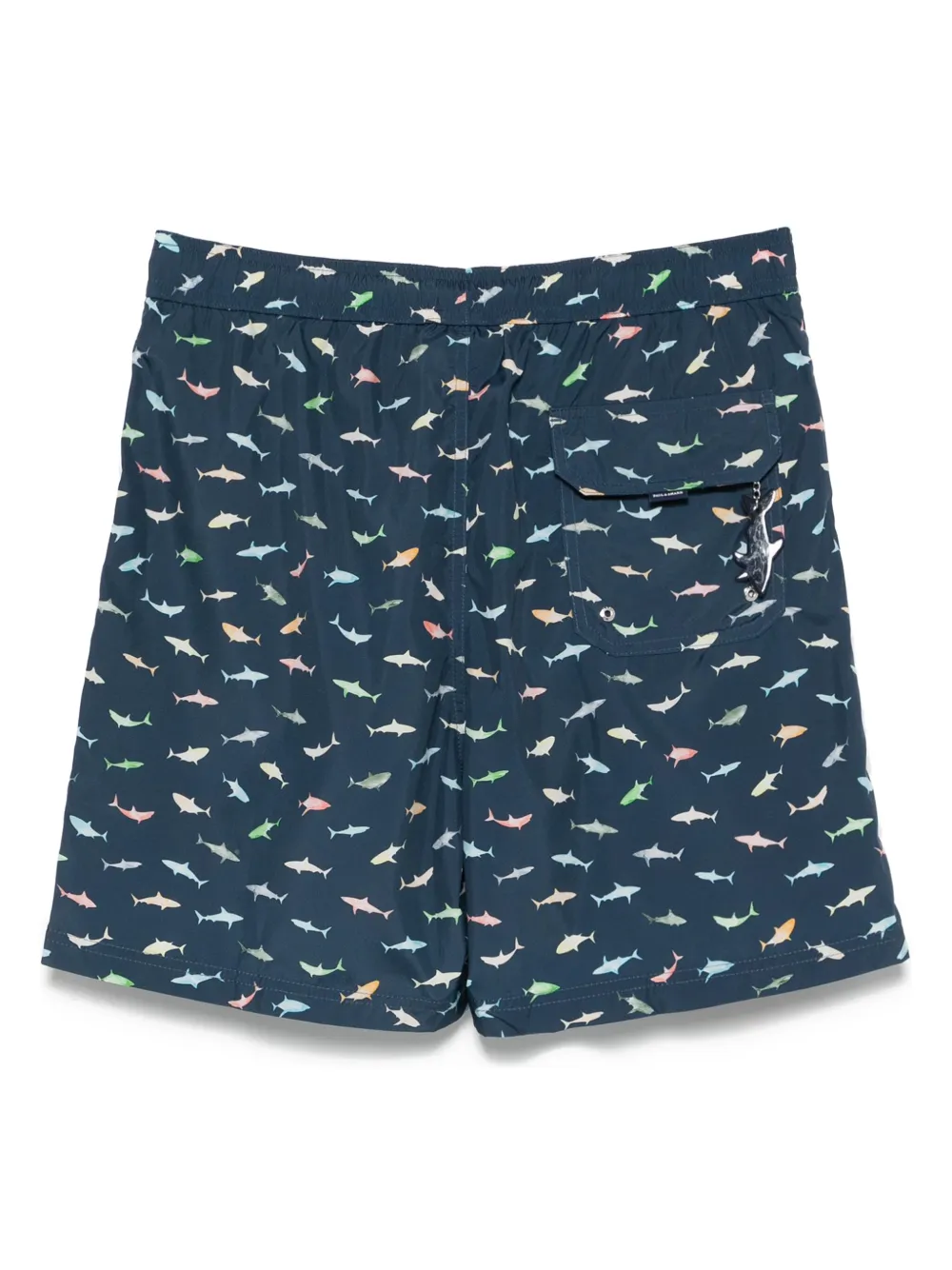 Paul & Shark Zwembroek met haaienprint - Blauw