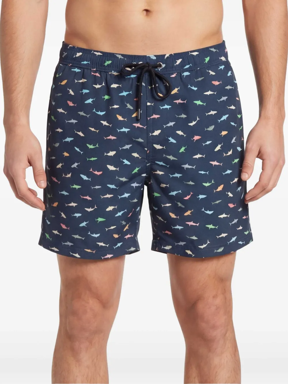 Paul & Shark Zwembroek met haaienprint Blauw