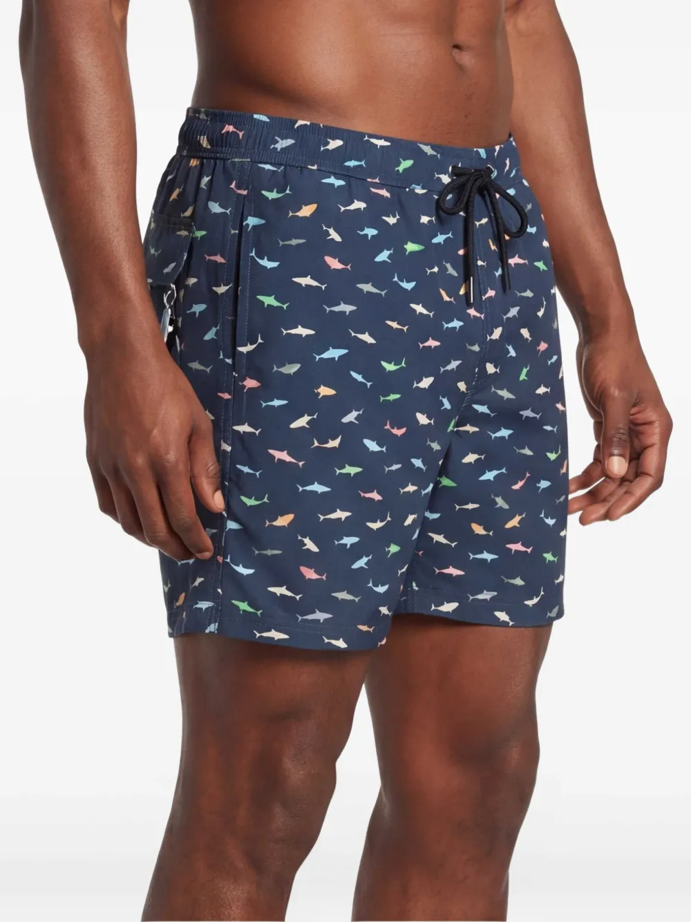Paul & Shark Zwembroek met haaienprint Blauw