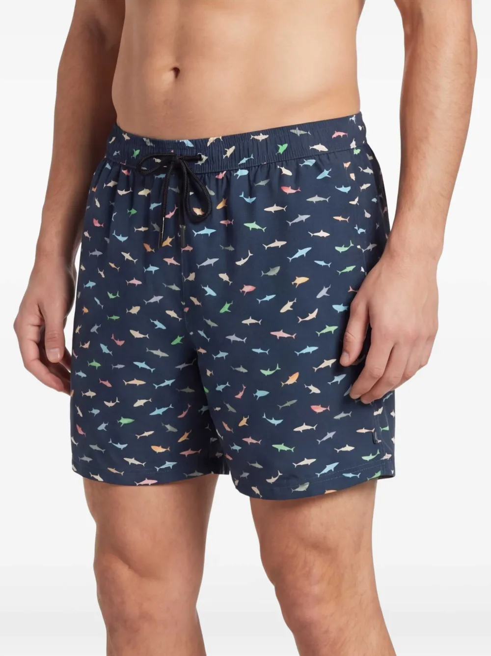 Paul & Shark Zwembroek met haaienprint Blauw