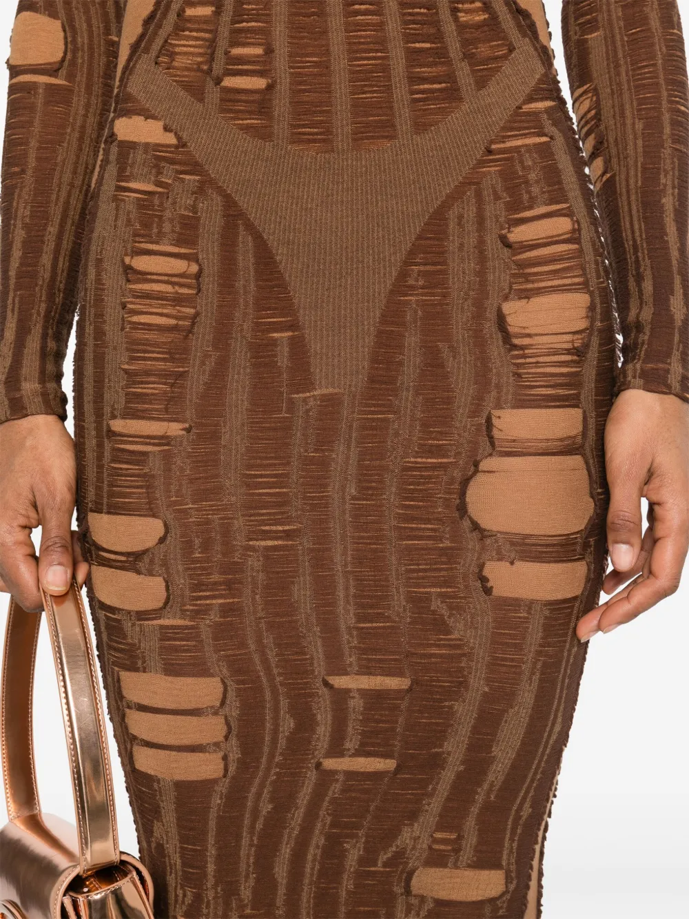 Diesel Long M-calimera Dress In Braun