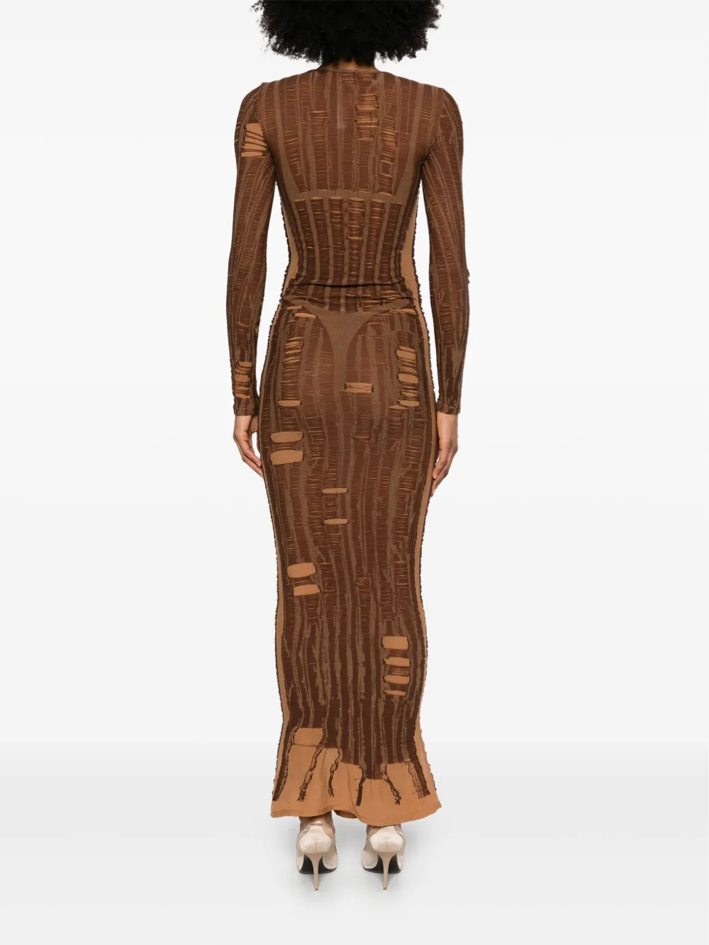 Diesel Long M-calimera Dress In Braun