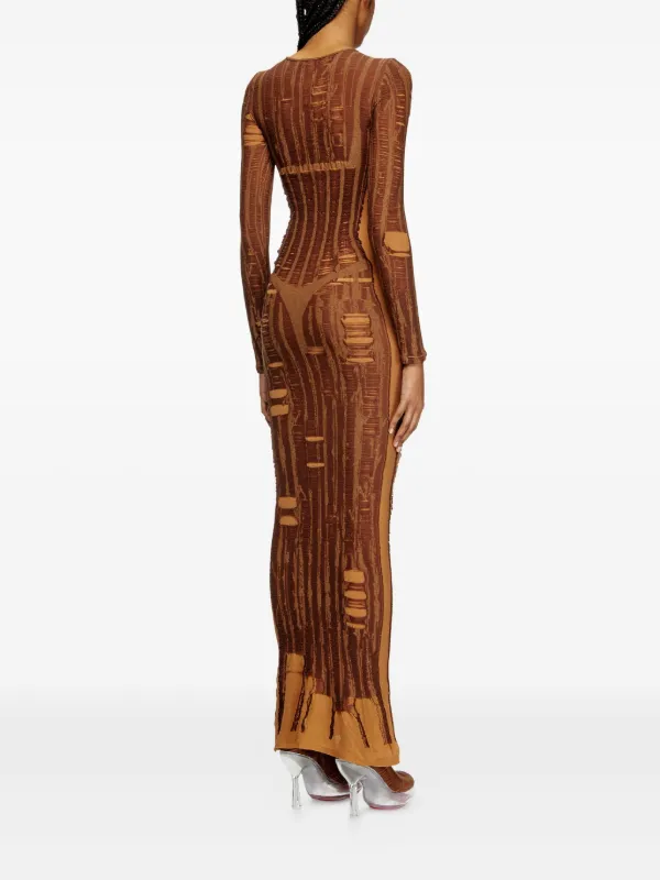 【関税込み】Diesel ブラウン M-Calimera マキシワンピース Diesel M-Calimera Maxi Dress | Brown | FARFETCH
