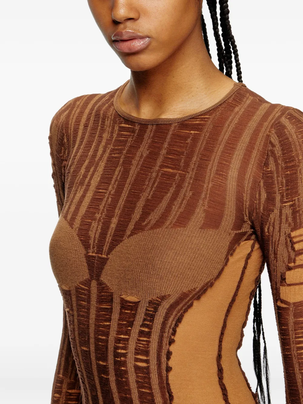Diesel M-Calimera maxi-jurk Bruin