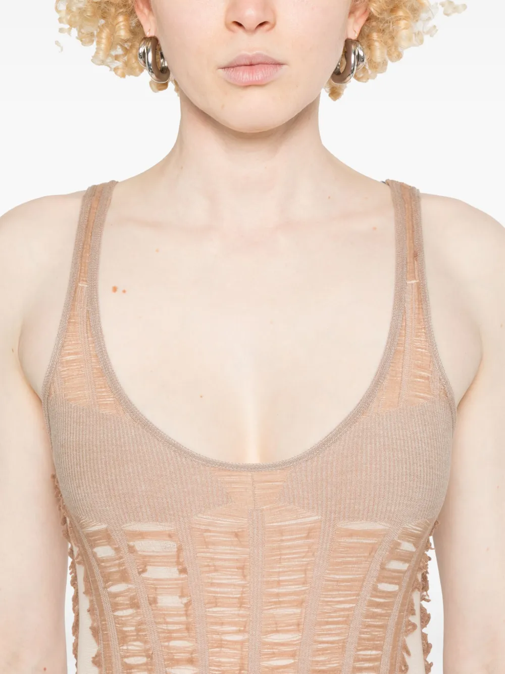 Shop Diesel M-calipso Bodysuit In Neutrals