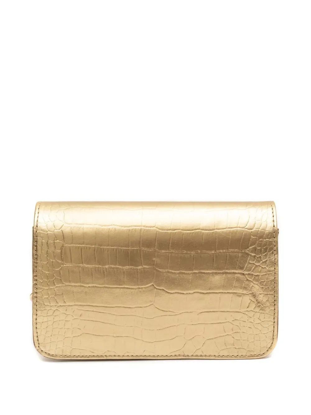 Isla crocodile-embossed shoulder bag - Goud