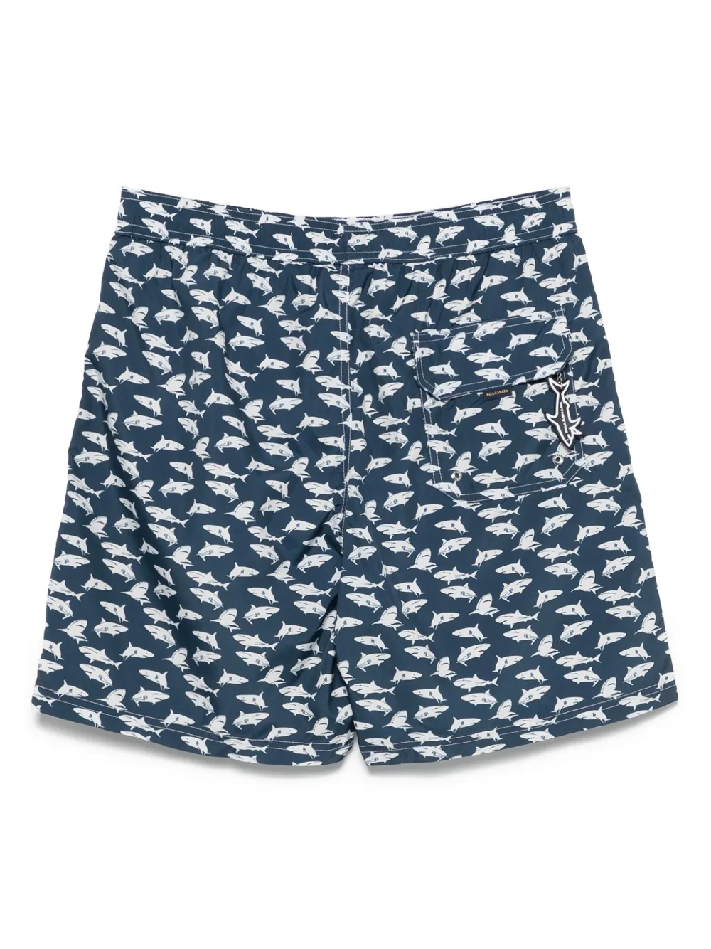 Paul & Shark Zwembroek met haaienprint - Blauw