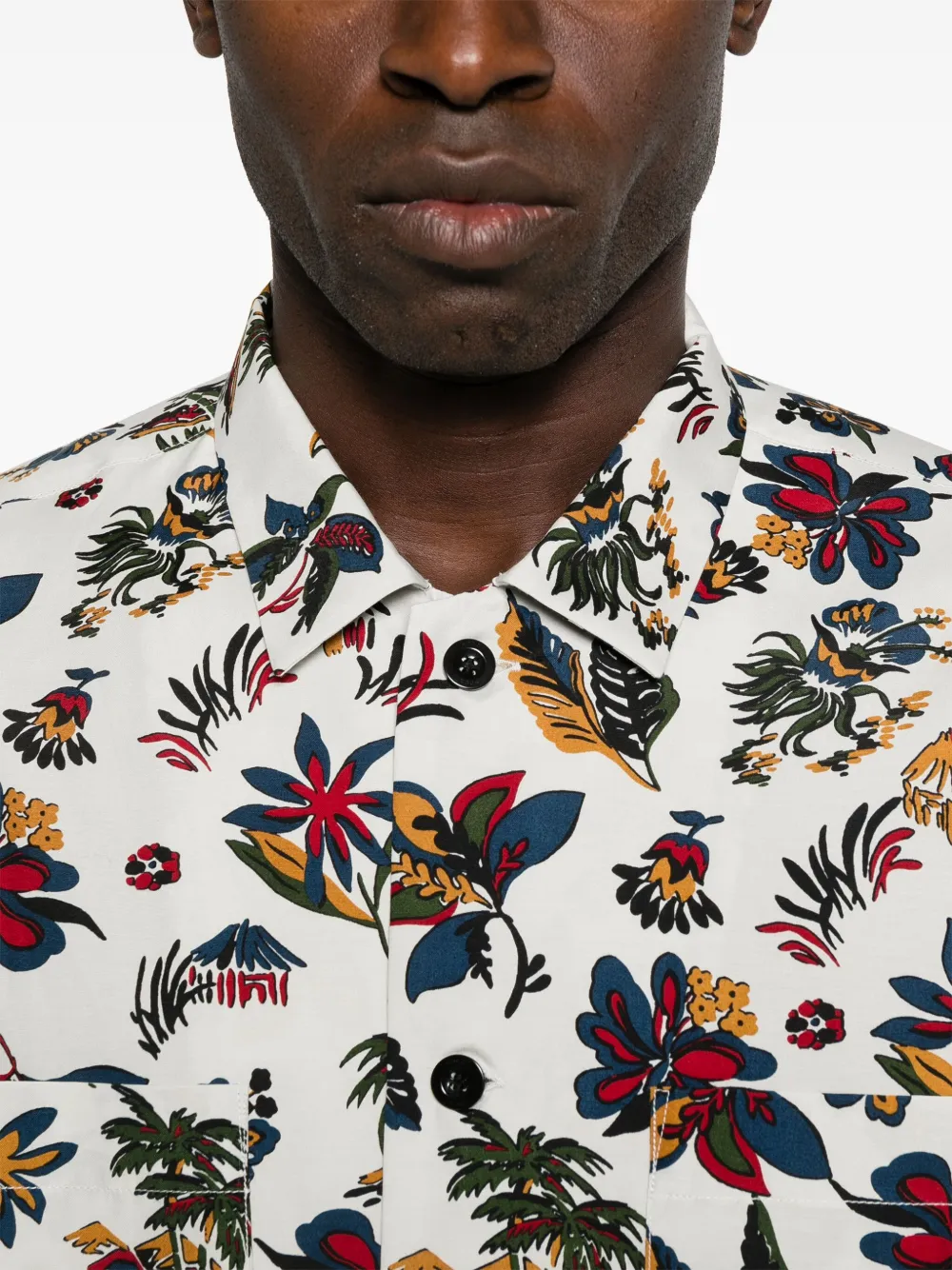sacai Overhemd met print Beige