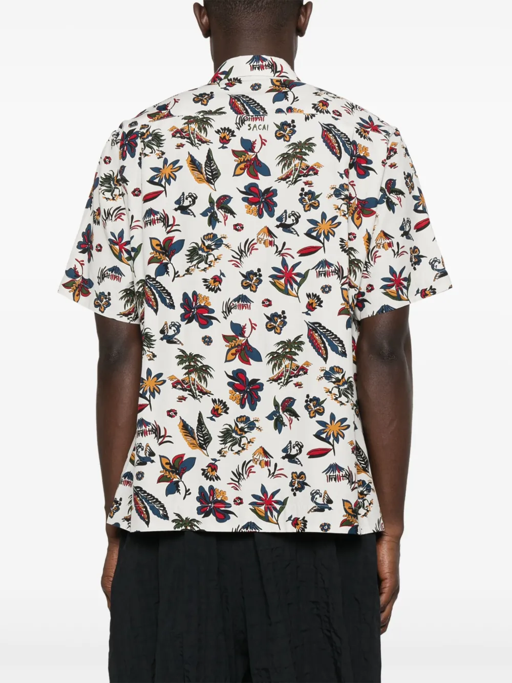 sacai Overhemd met print Beige