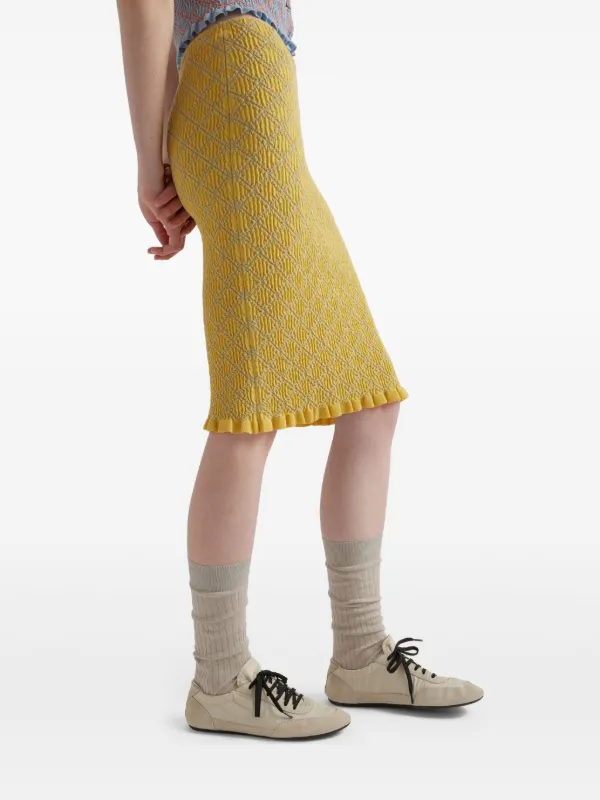 Prada コットン スカート | イエロー | FARFETCH JP