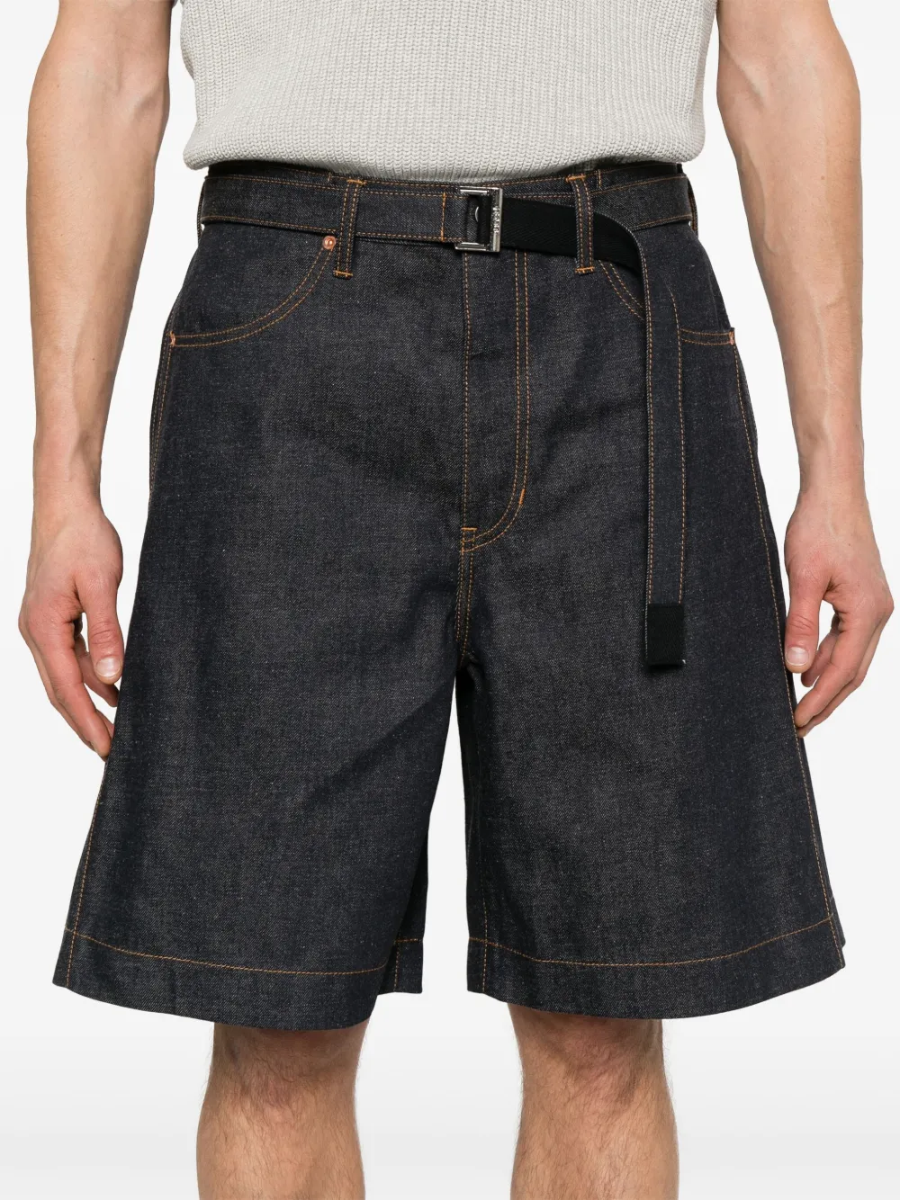 sacai Denim shorts Blauw