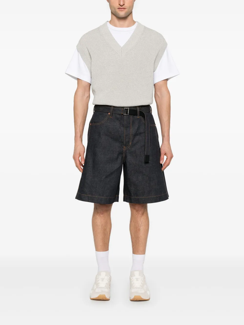 sacai Denim shorts - Blauw