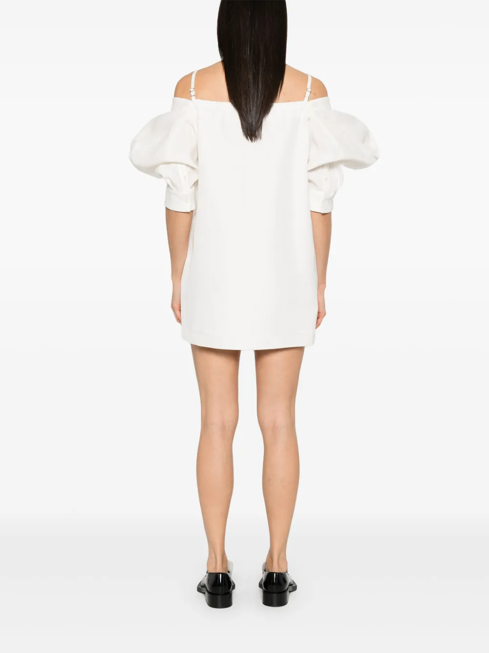 sacai Mini-jurk met open schouders Wit