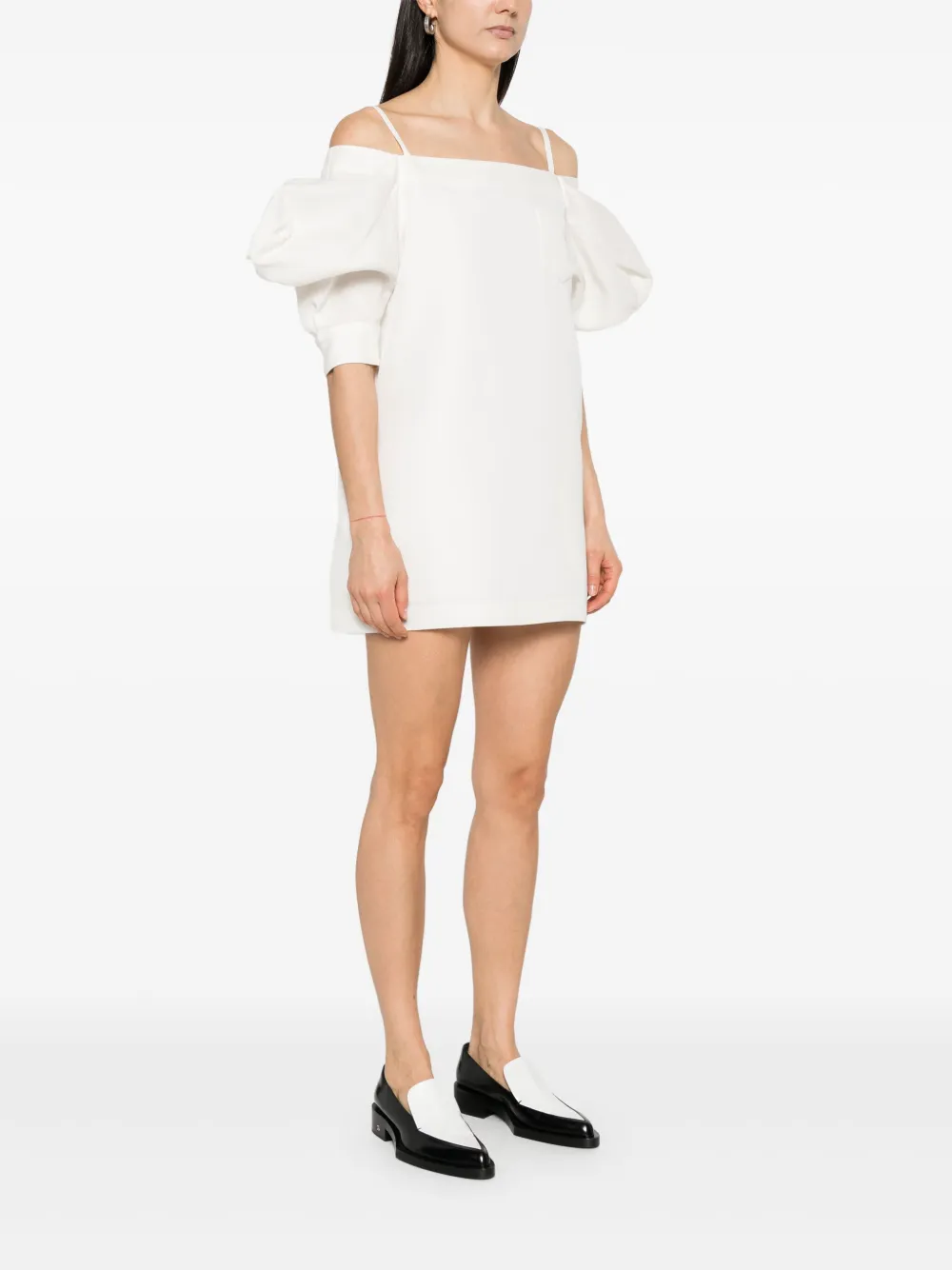 sacai Mini-jurk met open schouders Wit