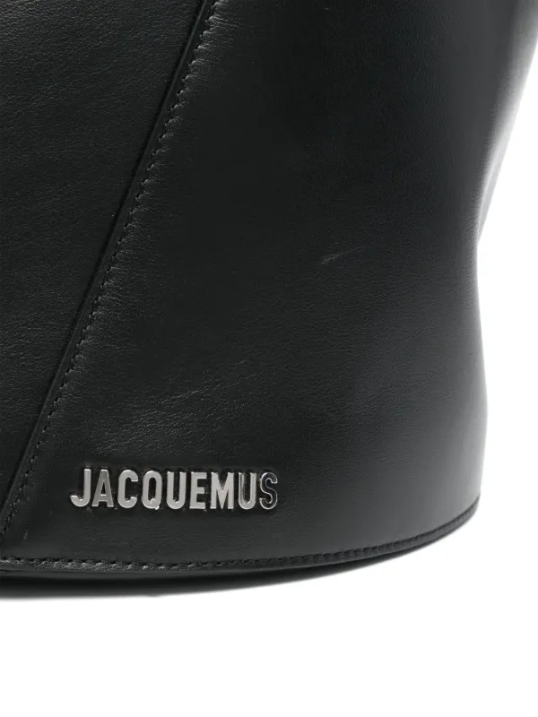 ★JACQUEMUS★ Le Petit Tourni Tote Bag Black Grey 245BA36630 Jacquemus Pre-Owned Le Petit Tourni Box Tote Bag | Black