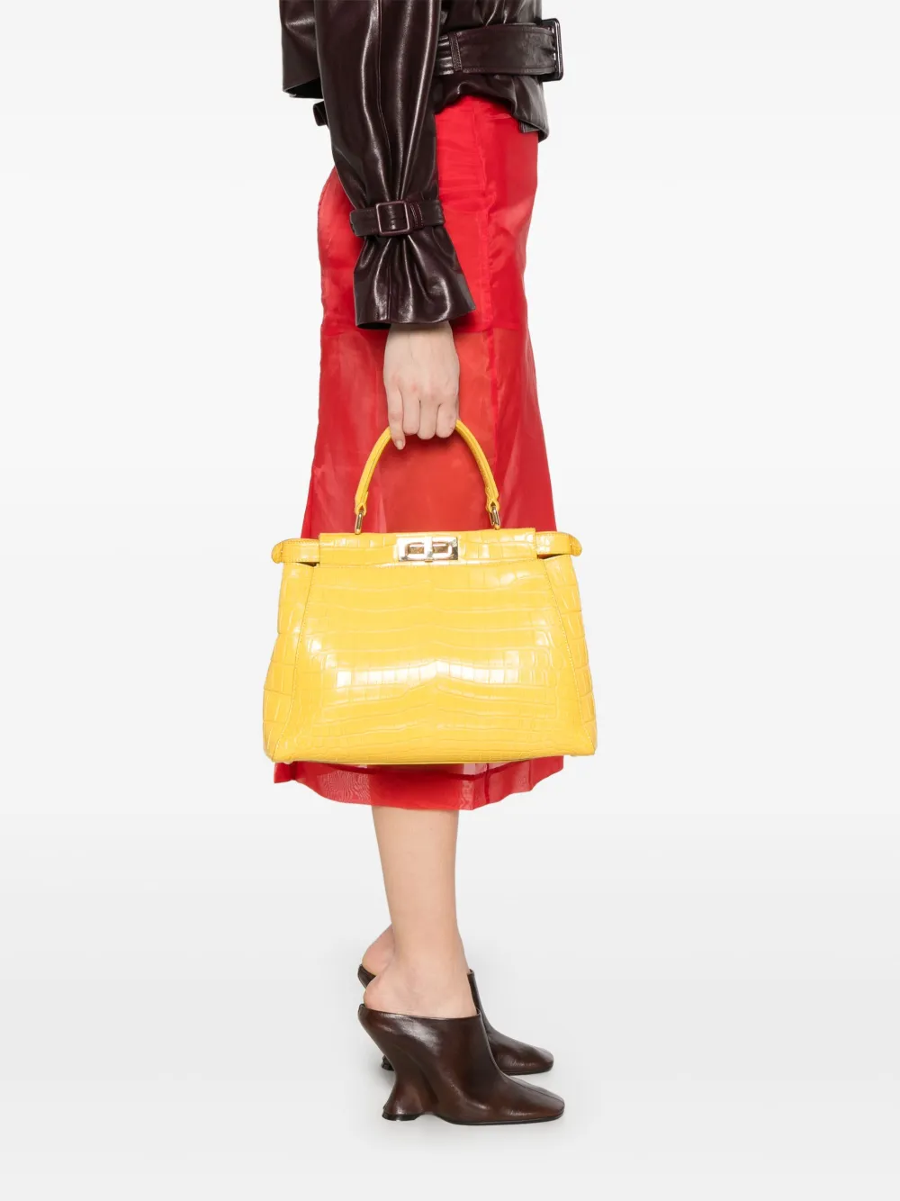 Fendi Pre-Owned medium Peekaboo tote bag - Geel