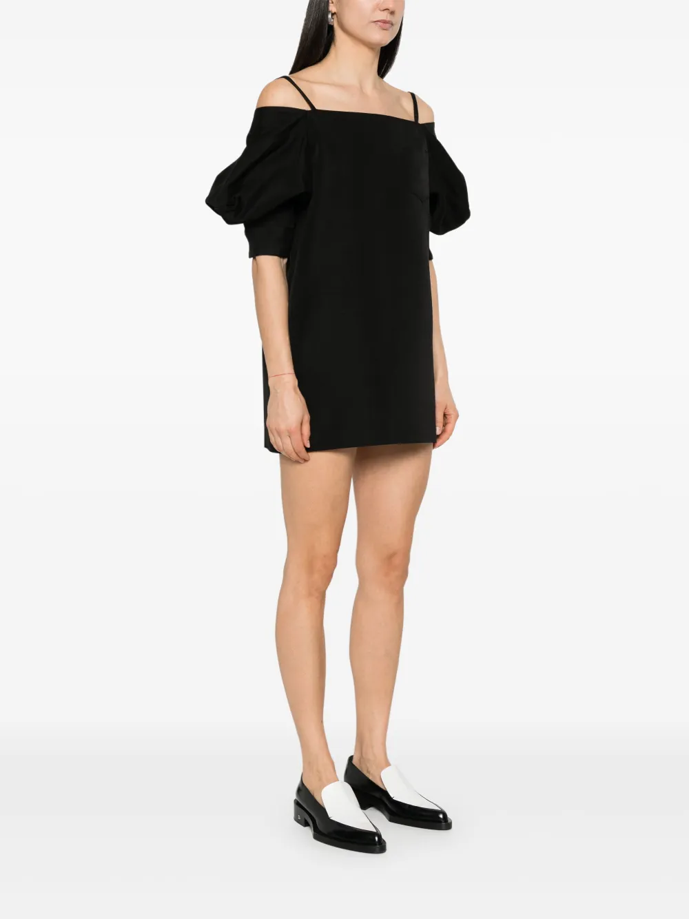 sacai Mini-jurk met open schouders Zwart