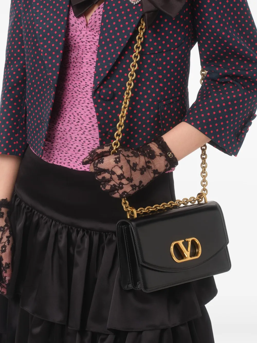 Shop Valentino Plusdepois-print Chiffon Top In Pink