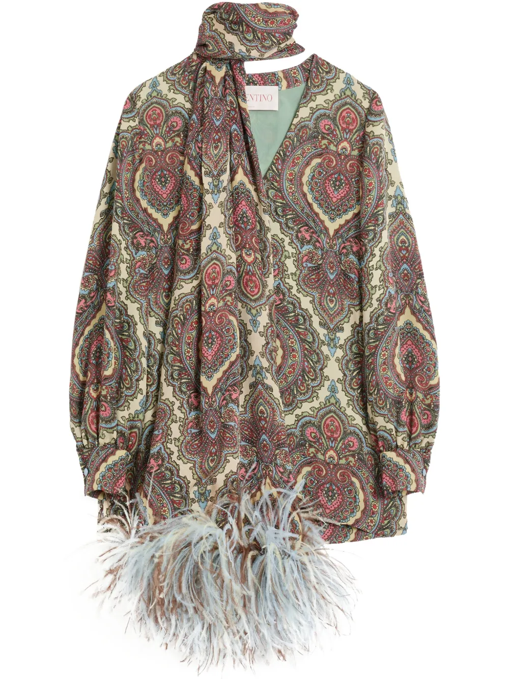 Valentino Voyage Imaginaire Silk Georgette Blouse In Neutrals