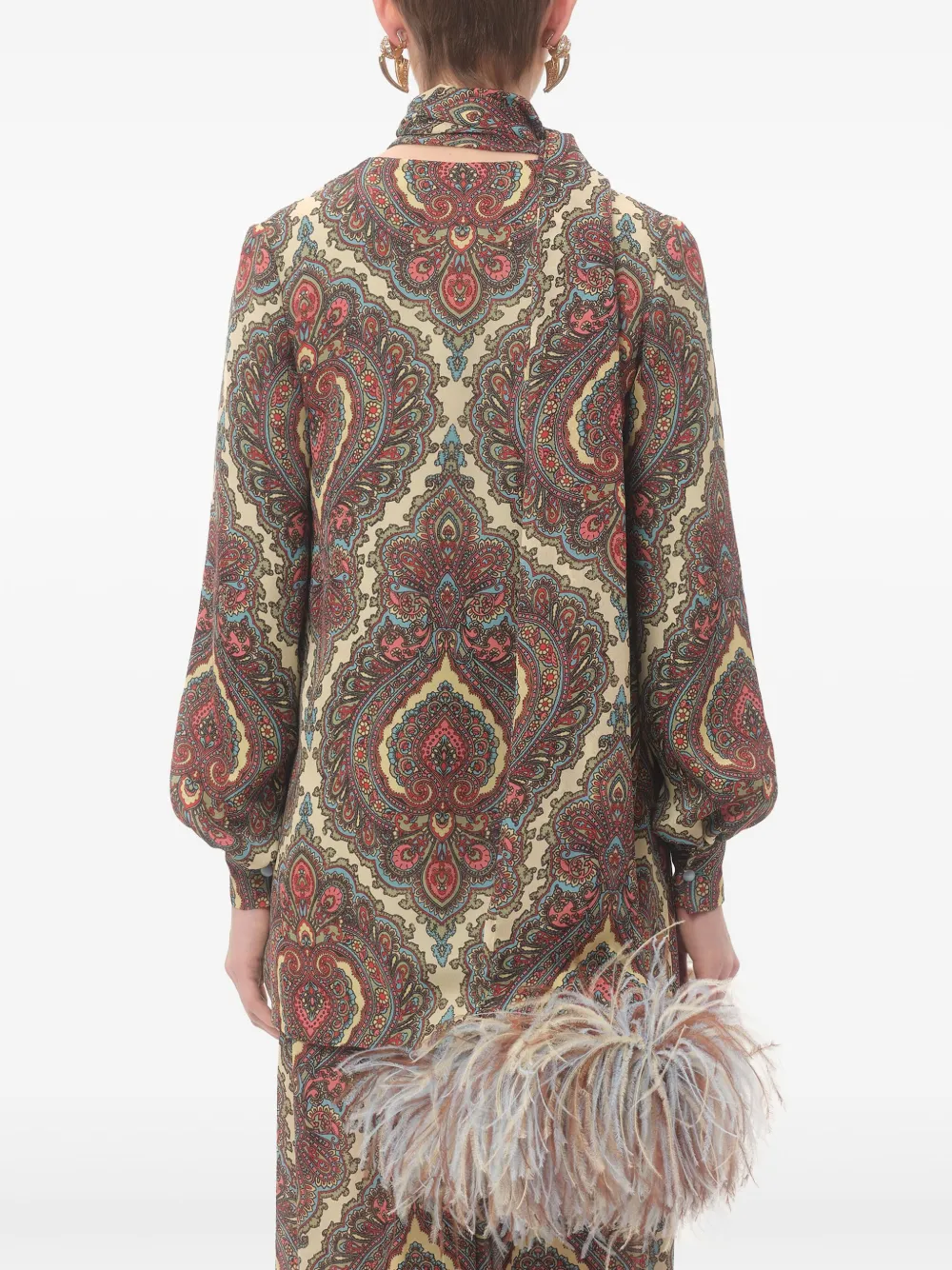 Valentino Garavani Blouse met Voyage Imaginaire-print Beige