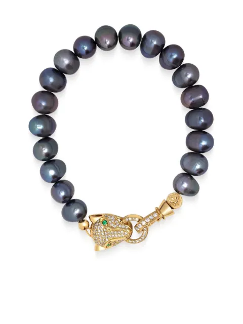 Nialaya Jewelry Panther Pearl bracelet