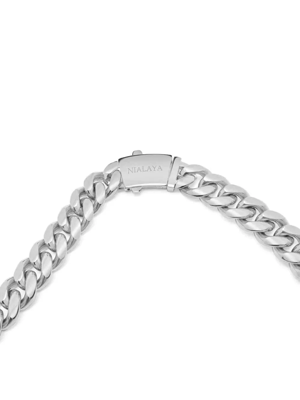 Nialaya Jewelry Chunky schakelhalsketting - Zilver