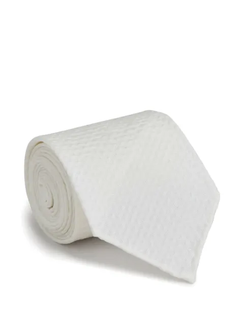 Brioni geometric-pattern textured tie