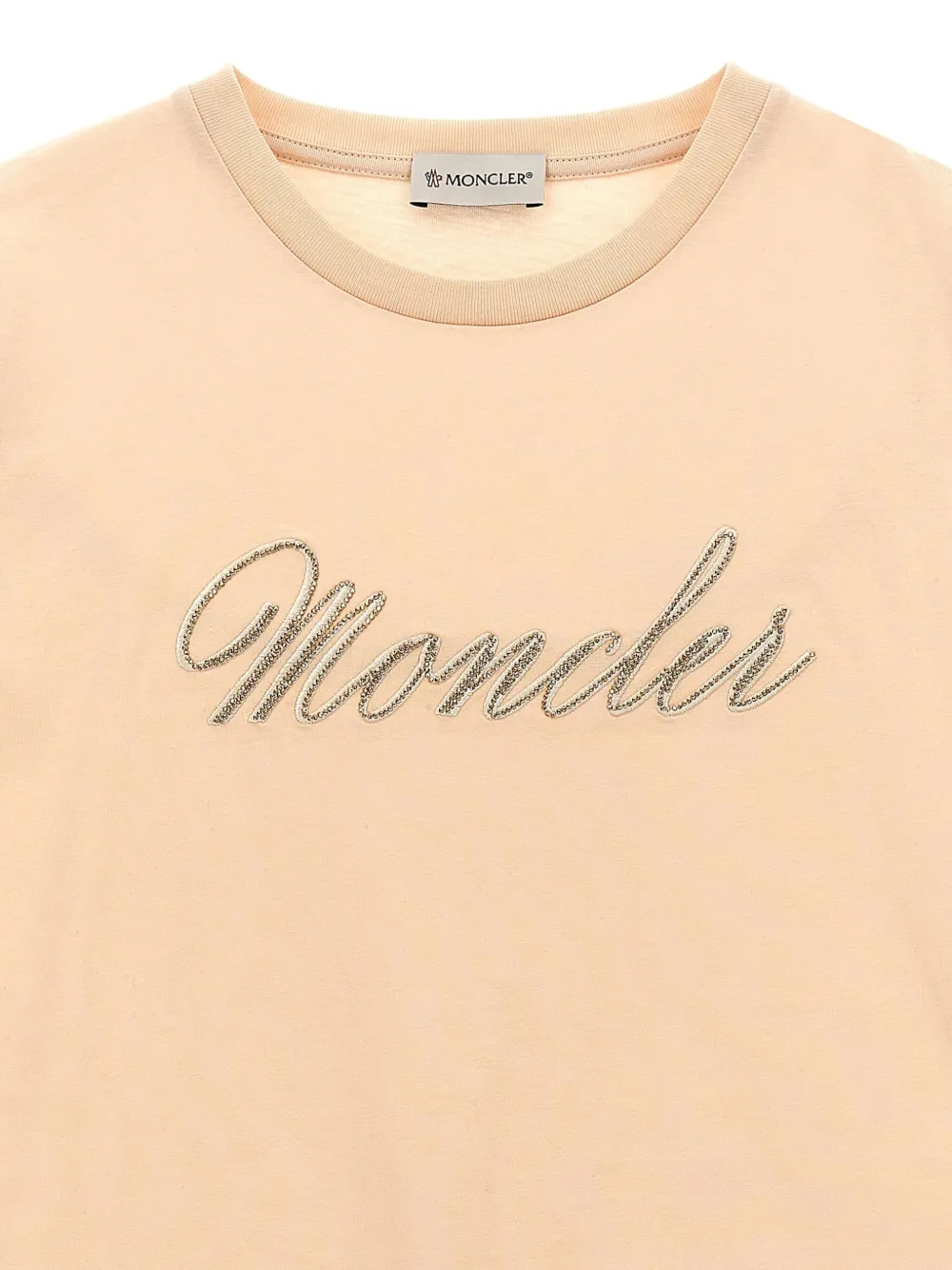 Moncler Enfant T-shirt met geborduurd logo Roze