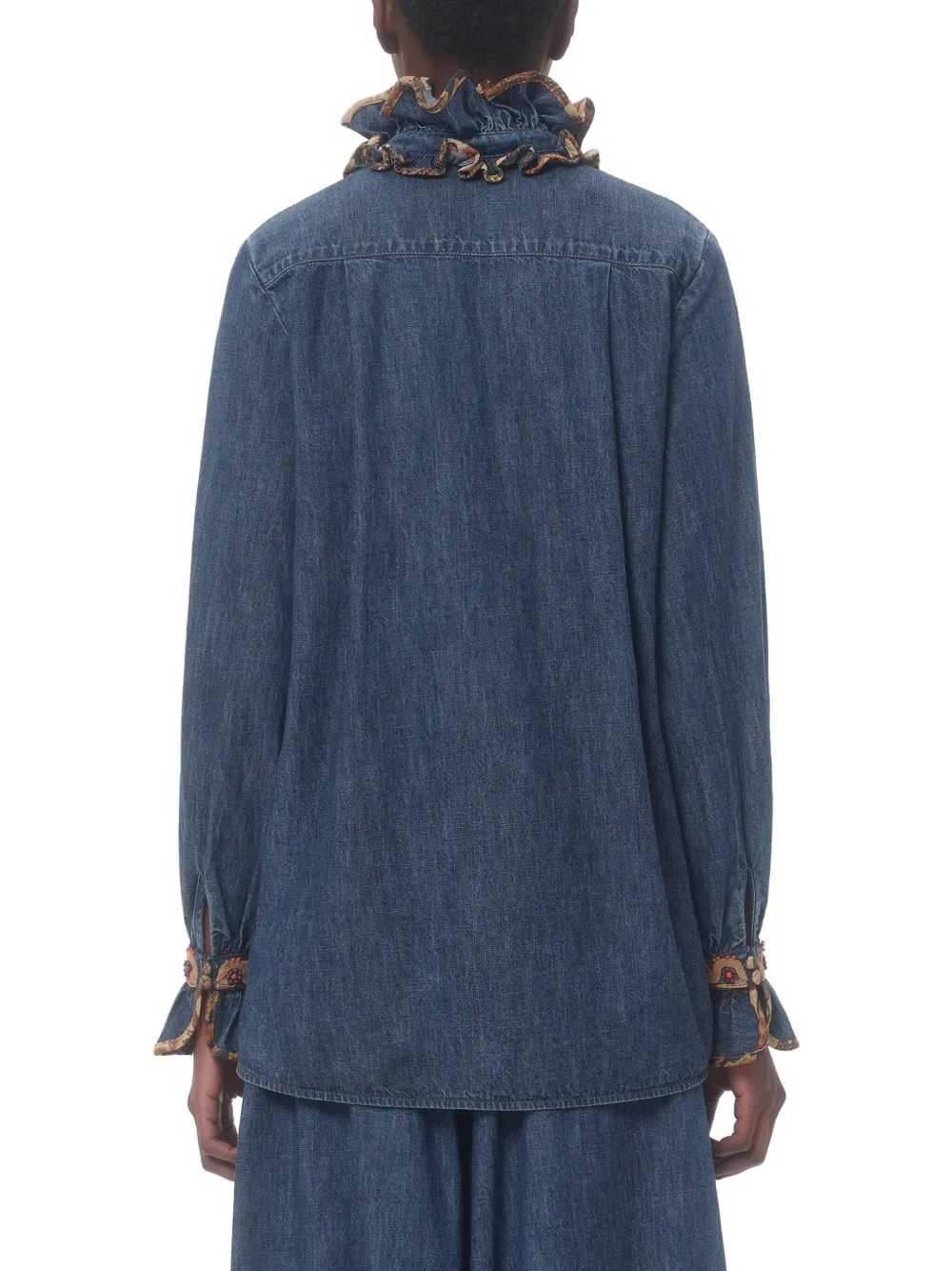 Valentino Garavani Chambray blouse met borduurwerk Blauw