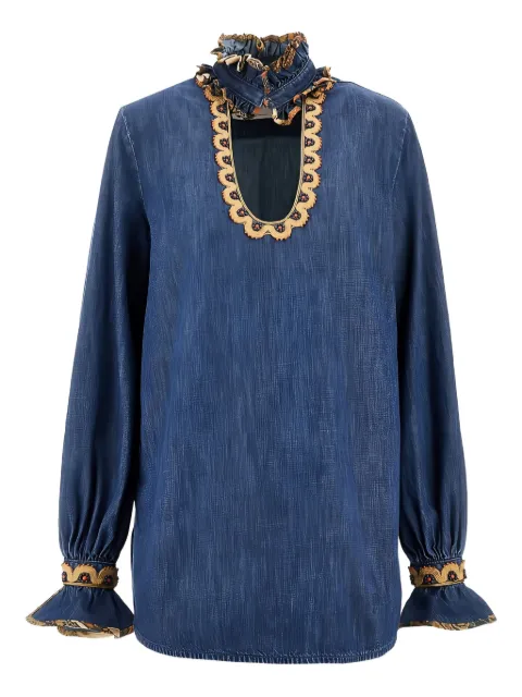 Valentino Garavani embroidered chambray blouse
