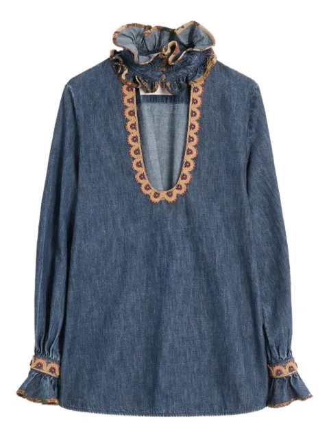 Valentino Garavani embroidered chambray blouse