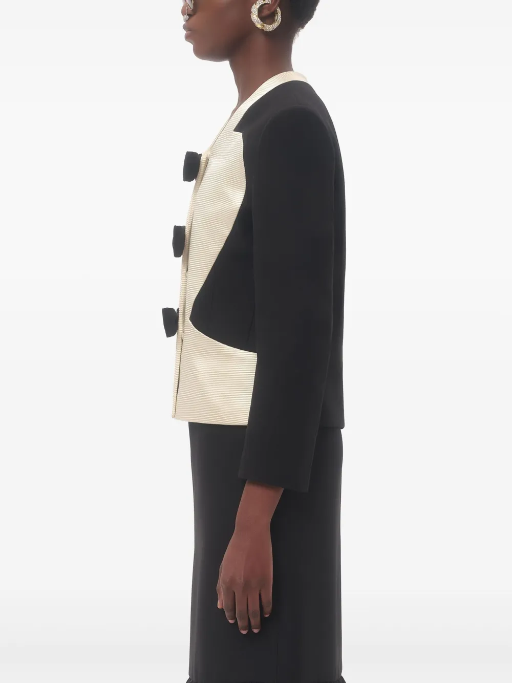 Valentino Garavani Crêpe blazer met strikdetail Zwart