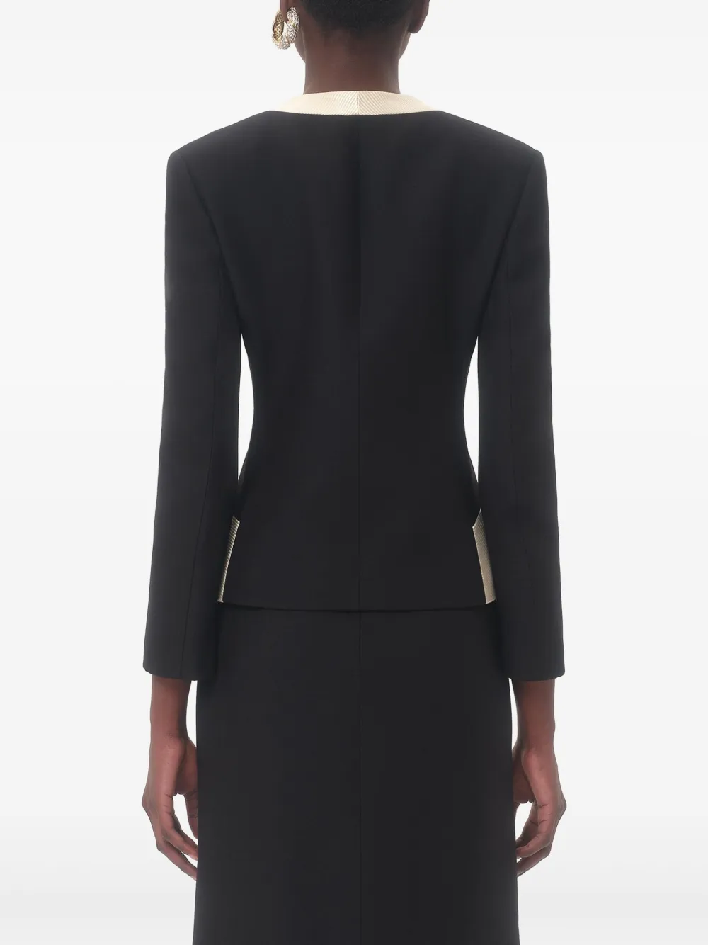 Valentino Garavani Crêpe blazer met strikdetail Zwart