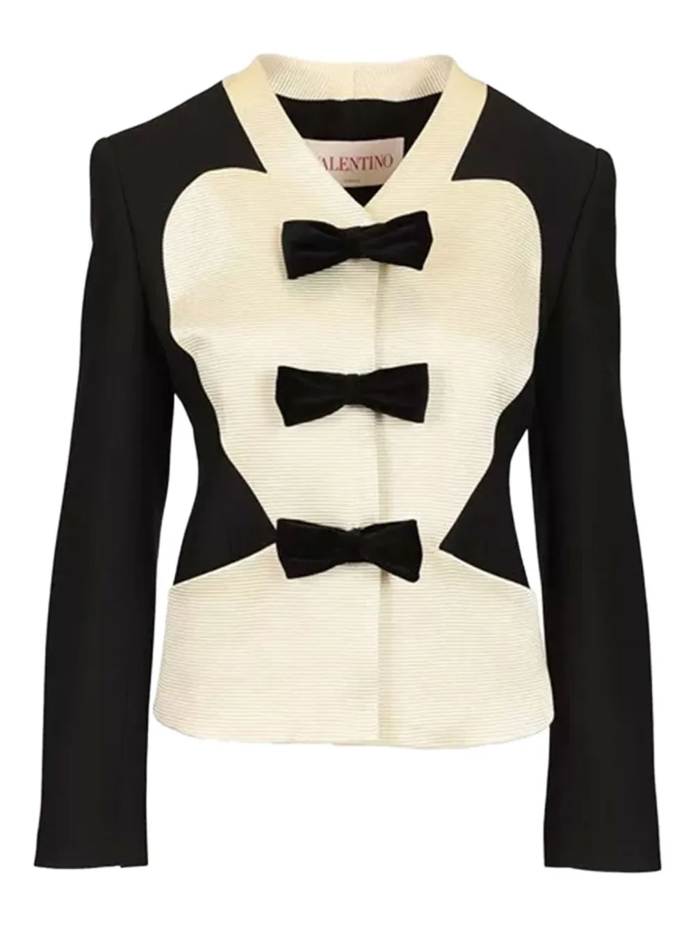 Valentino Garavani Crêpe blazer met strikdetail Zwart