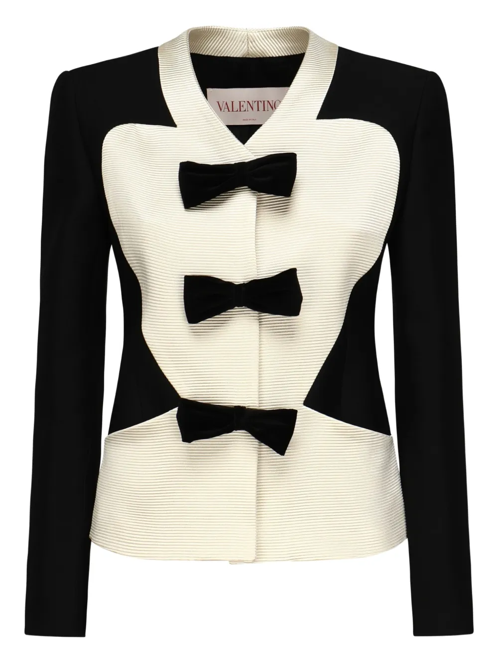 Valentino Garavani Crêpe blazer met strikdetail Zwart