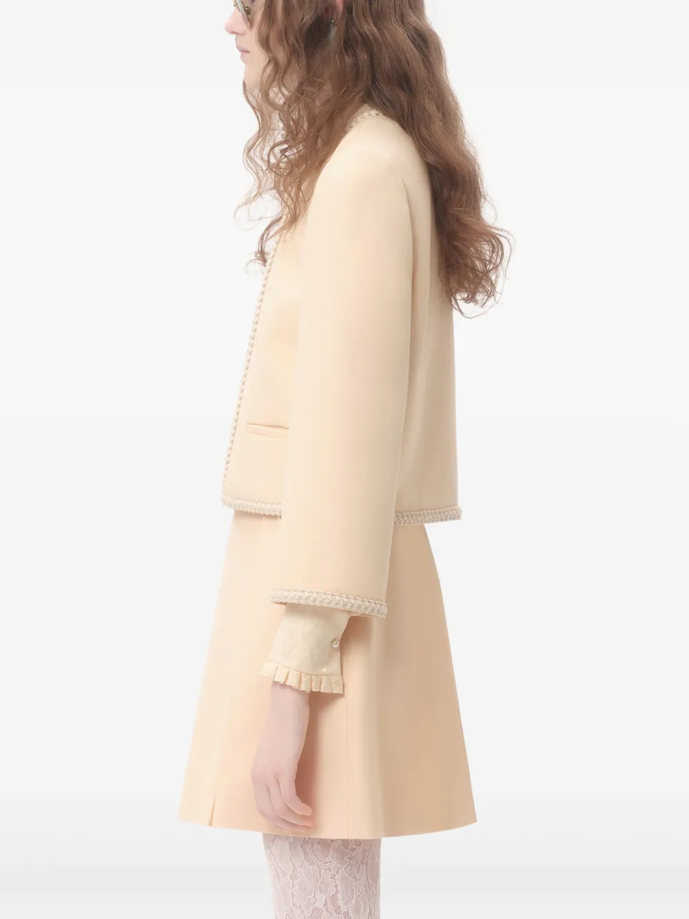 Valentino Garavani Women Cream Crepe Couture Blazer In Neutrals