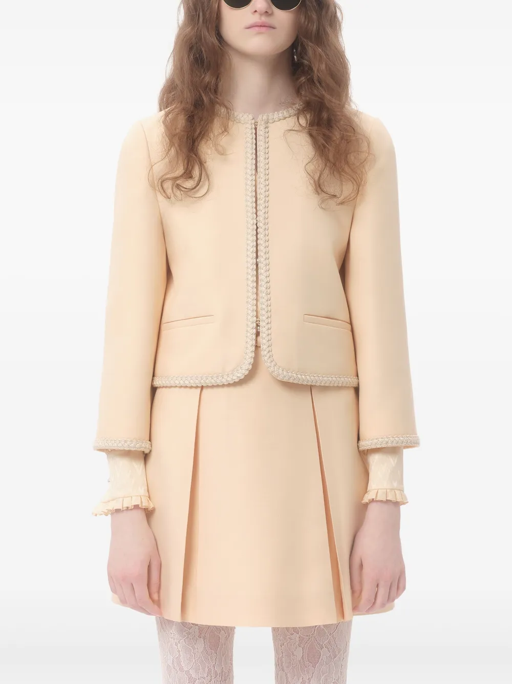Valentino Garavani Women Cream Crepe Couture Blazer In Neutrals