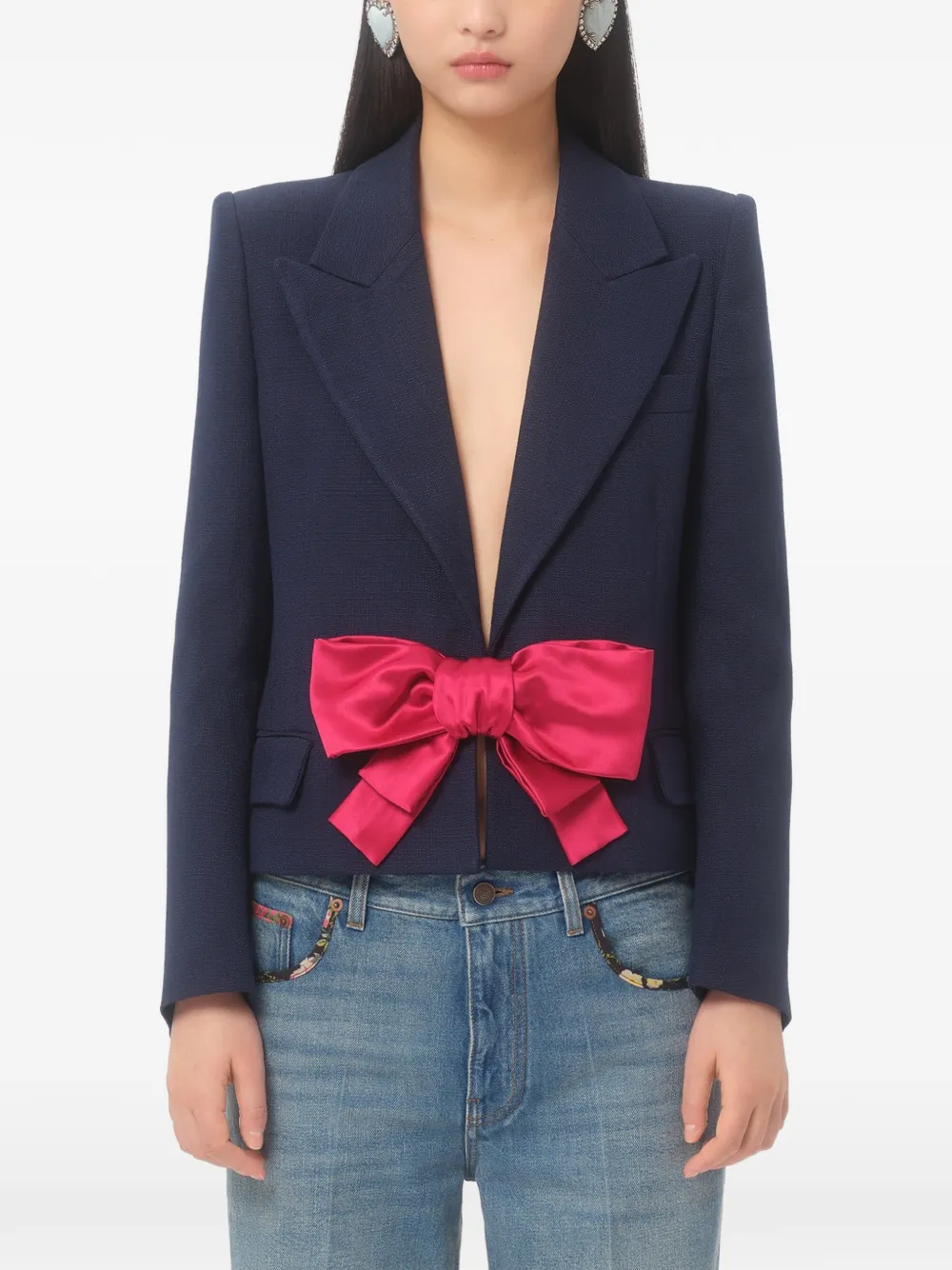 VALENTINO / サイドリボン プルオーバー Valentino Garavani リボン シングルジャケット | ブルー | FARFETCH JP