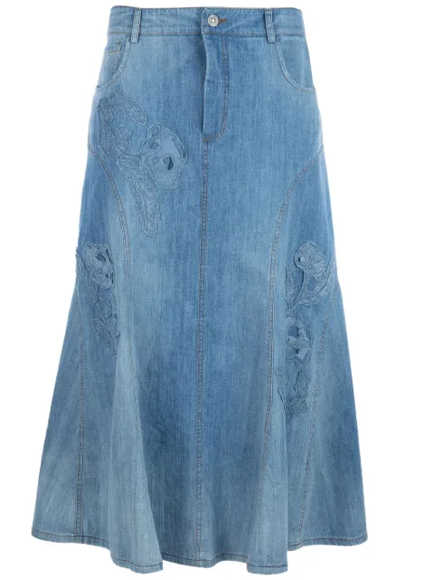 Ermanno Scervino flared denim midi skirt