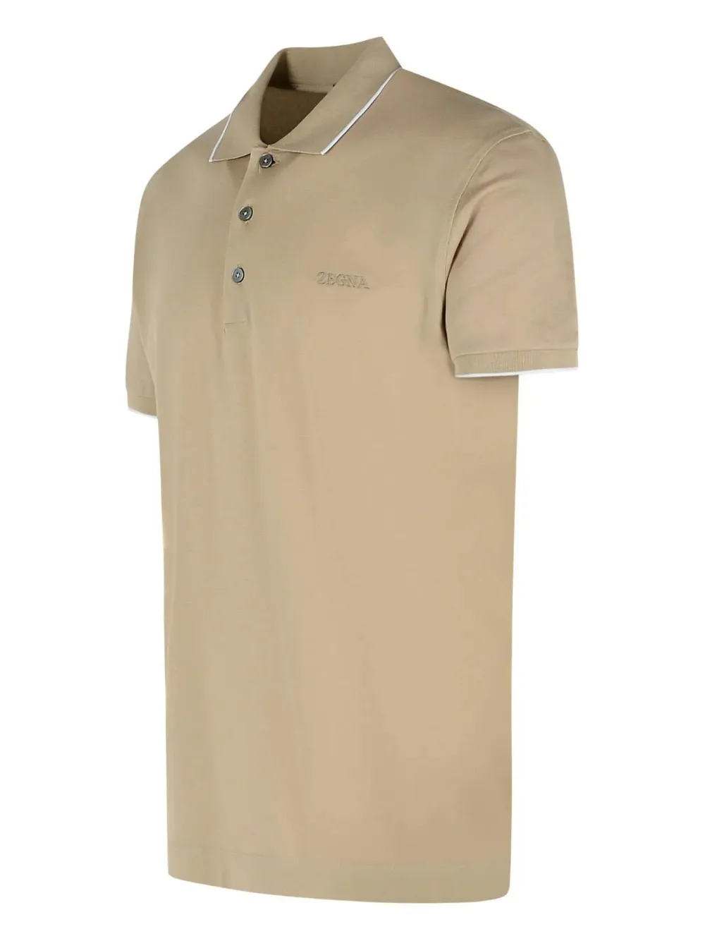 Zegna Poloshirt met geborduurd logo Beige