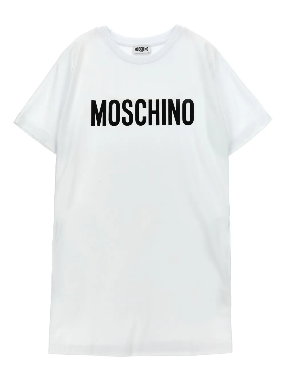 Moschino Kids Jurk met logoprint Wit